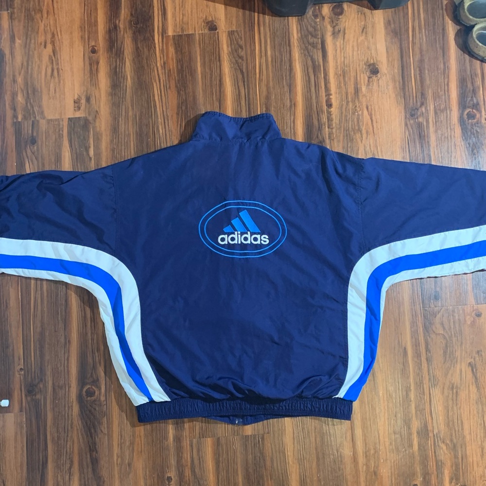 90s adidas windbreaker #adidas small rip on sleeve